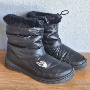 The North Face Nuptse Apres Snow Boots Women 8 EU 39 Black Down Quilted Winter